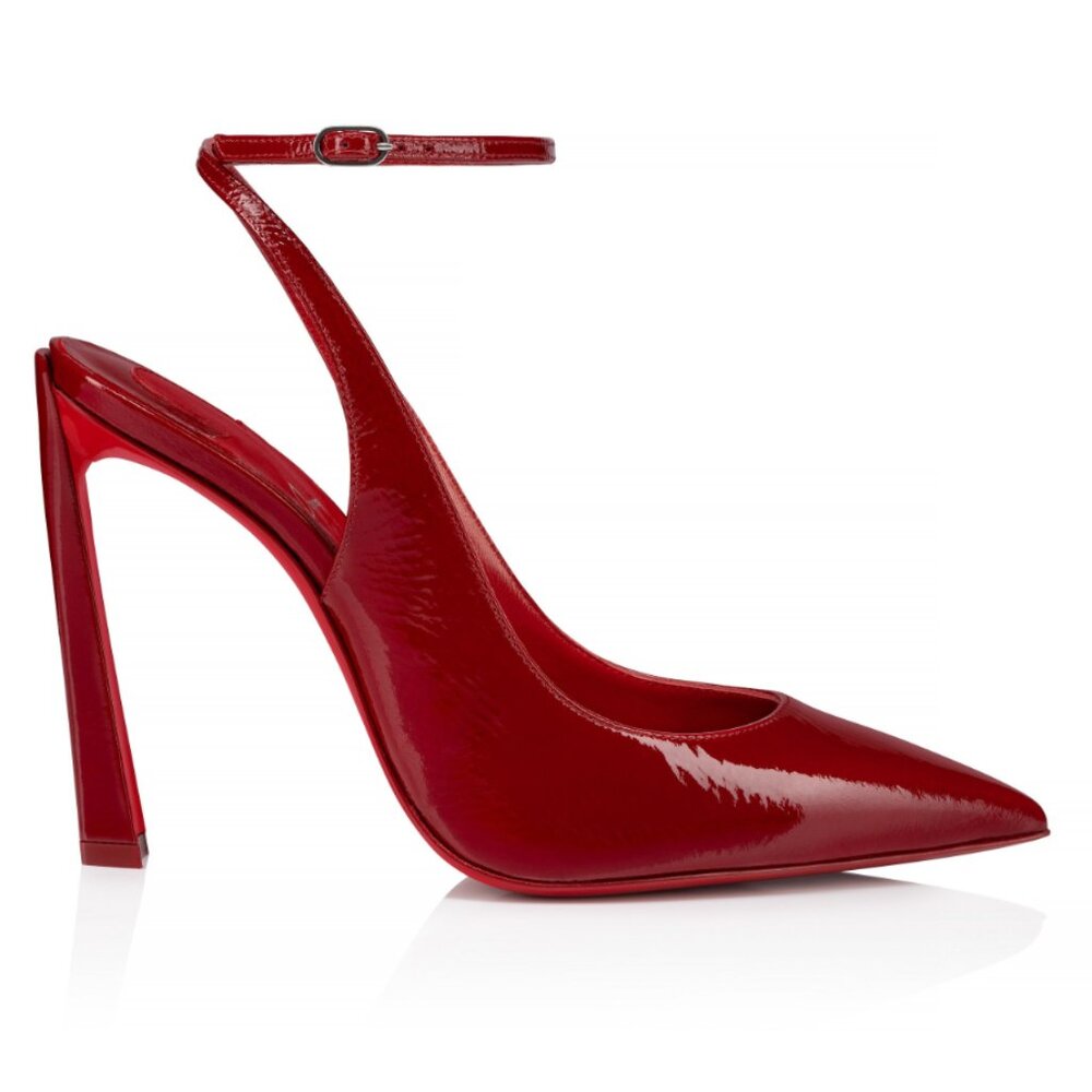 CHRISTIAN LOUBOUTIN LOUBI RED CONDORA STRAP SIZE 37.5 NIB - Picture 2 of 3